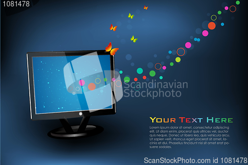 Image of tv with butterflies