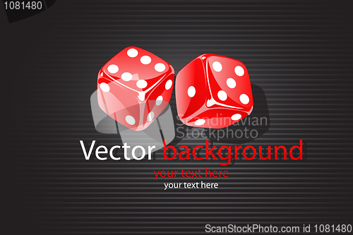 Image of dice on vector background