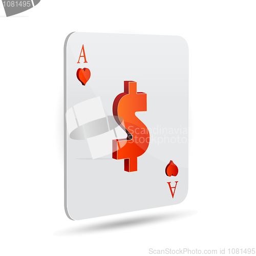 Image of dollar sign in playing card