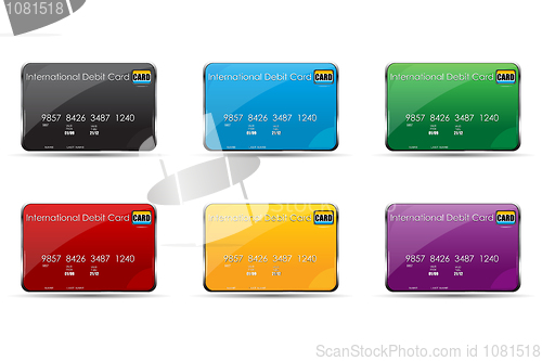 Image of colorful international debit cards