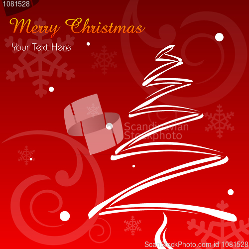 Image of merry christmas card with xmas tree