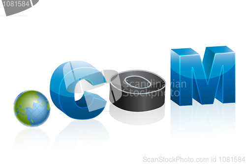 Image of dot com icon with globe