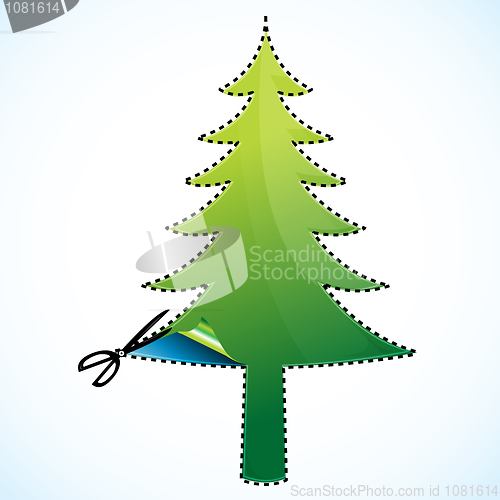 Image of cutting of christmas tree