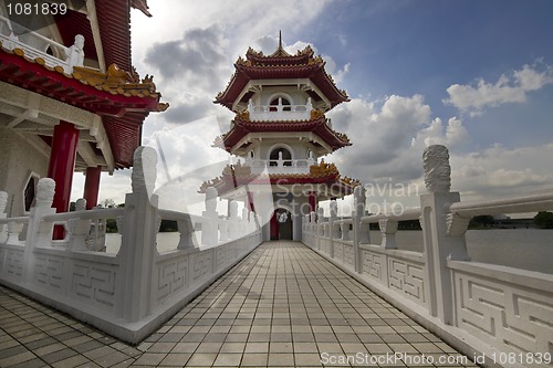 Image of Bridge to Pagoda at Chinese Garden