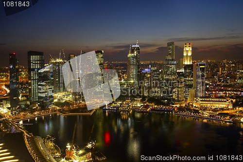 Image of Singapore City Skyline at Dusk