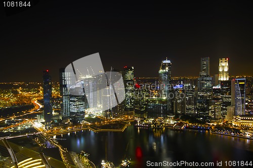 Image of Singapore City Skyline at Night