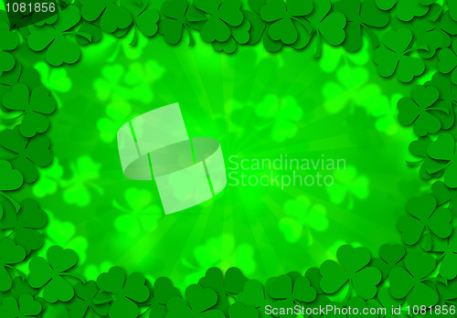 Image of Shamrock Leaves Border Background for St Patricks Day