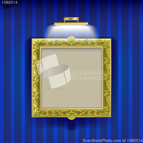 Image of abstract layout with frame and spotlight