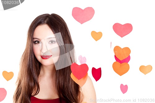 Image of young woman on Valentine's day