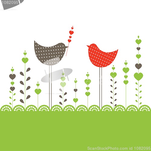 Image of Background with birds. Vector illustration