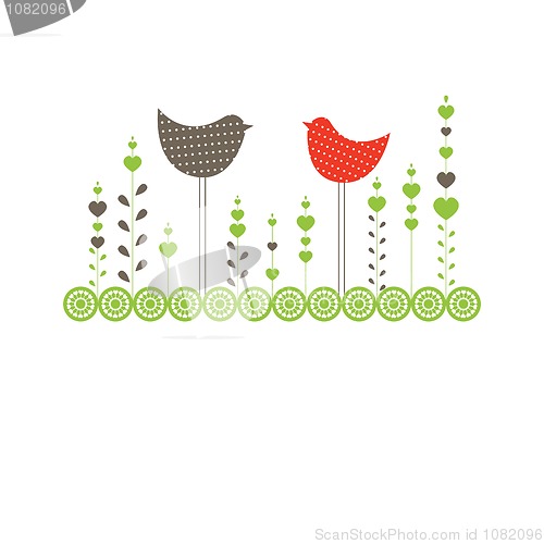 Image of Background with birds. Vector illustration