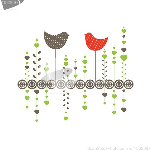 Image of Background with birds. Vector illustration