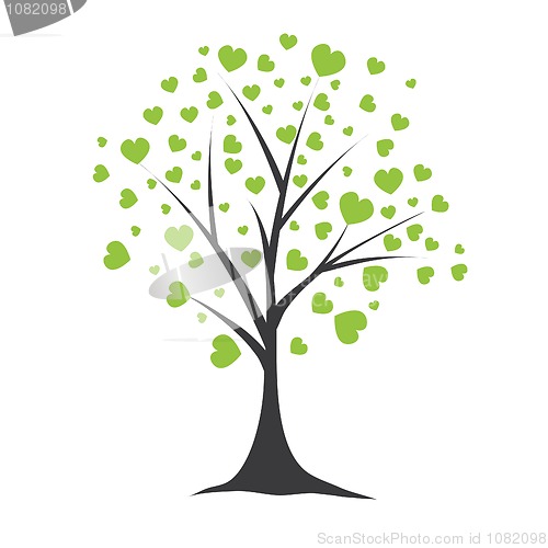 Image of Tree with hearts. Vector illustration