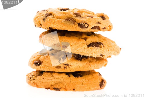 Image of Chocolate Chip Cookies isolated on the white