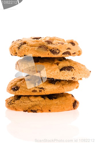 Image of Chocolate Chip Cookies isolated on the white