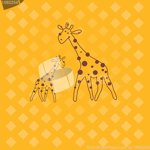 Image of giraffe .  Vector illustration