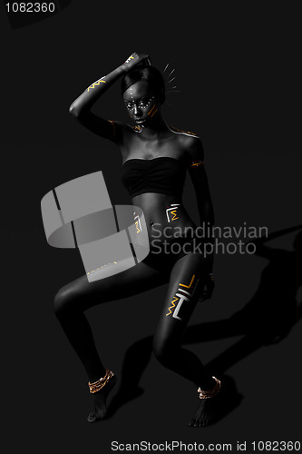 Image of Tribal beauty woman with cultural makeup