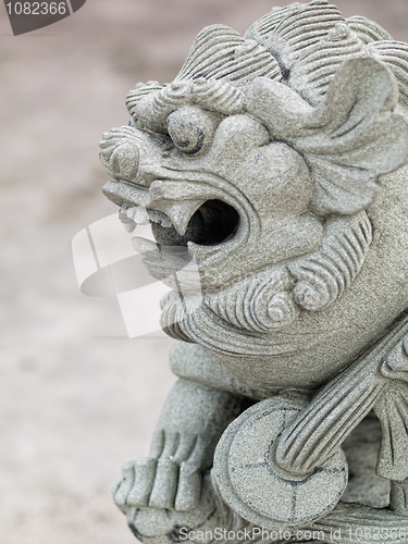 Image of Dragon head stone statue
