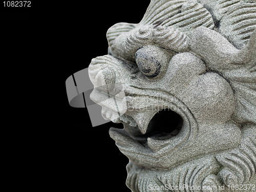 Image of Dragon head stone statue