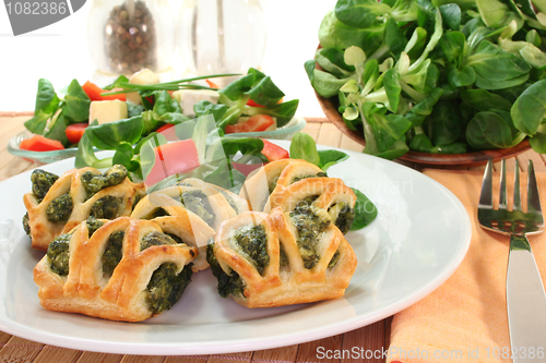 Image of Puff pastry with spinach and cheese filling