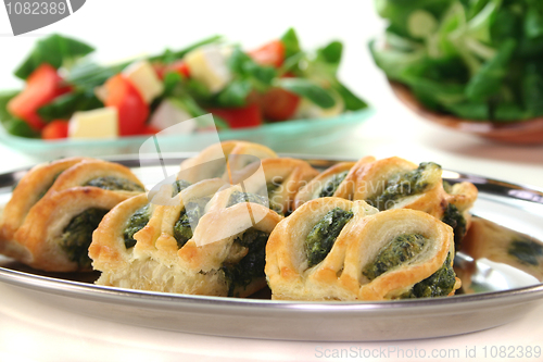 Image of Puff pastry with spinach and cheese filling