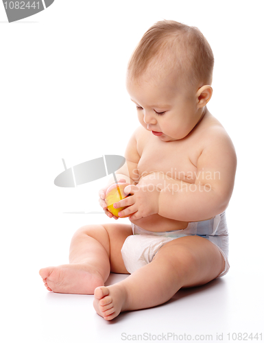 Image of Little child with apple