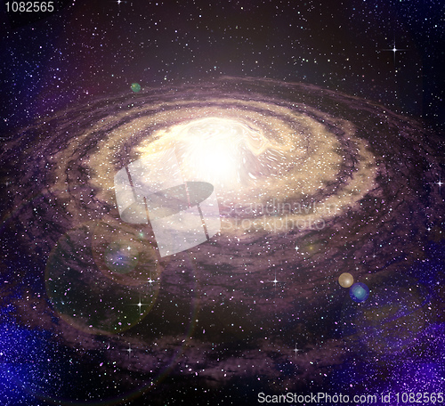 Image of spiral vortex galaxy in space