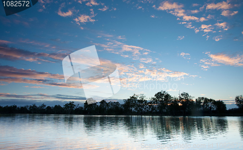 Image of sunset on the  murray river