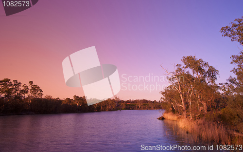 Image of sunset on the  murray river