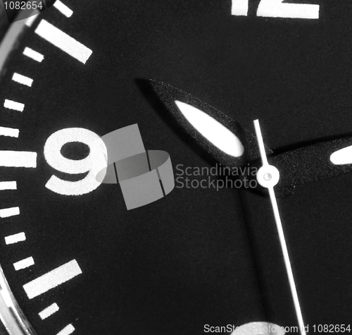 Image of Black and white clock.