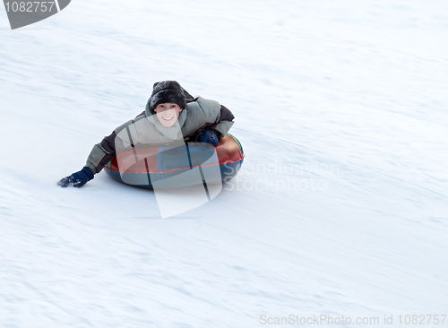 Image of Boy Sledding