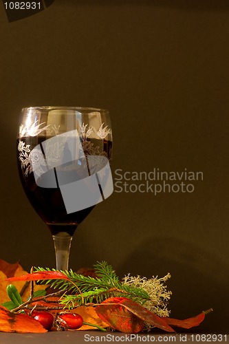 Image of Red wine in fall