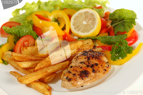 Image of Lemon pepper chicken and fries