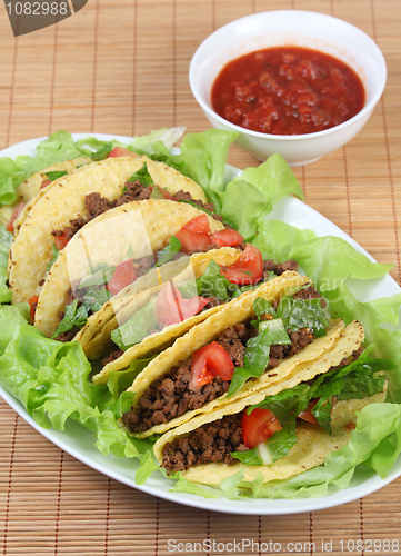 Image of Tacos on plate vertical