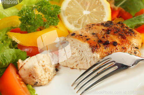 Image of Pepper lemon chicken breast and salad