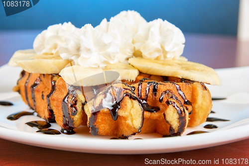 Image of Waffle with banana