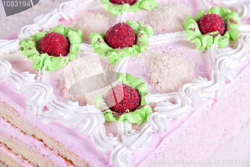 Image of cream strawberry cake