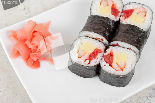 Image of sushi rolls