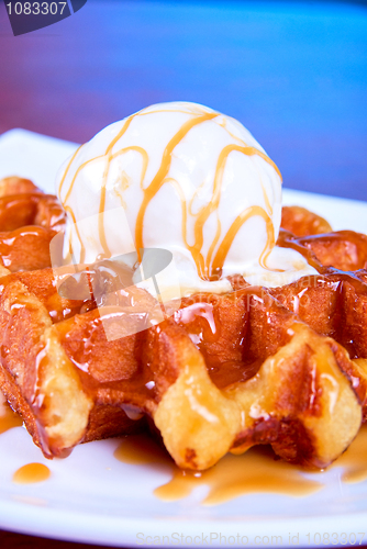 Image of Waffle and ice cream