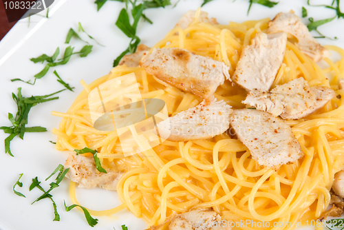 Image of Pasta with chicken meat