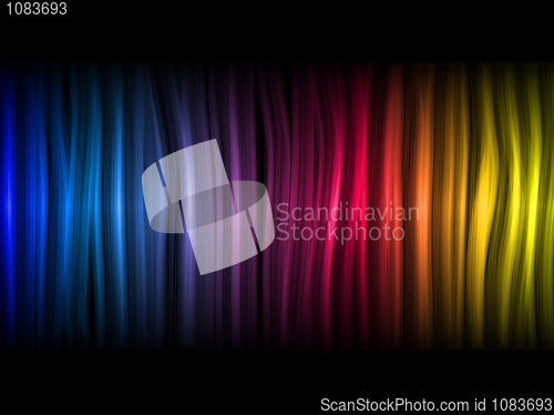 Image of Abstract Colorful Waves on Black Background