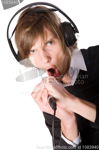 Image of Young man singing