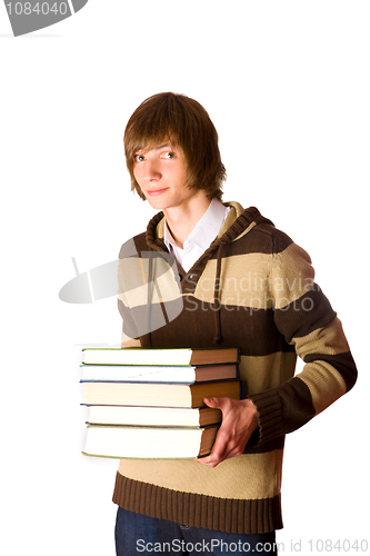 Image of man holding books