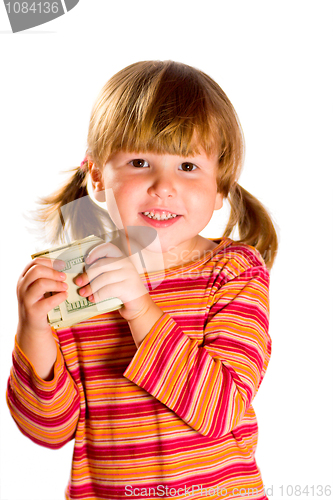 Image of Girl holding dollars