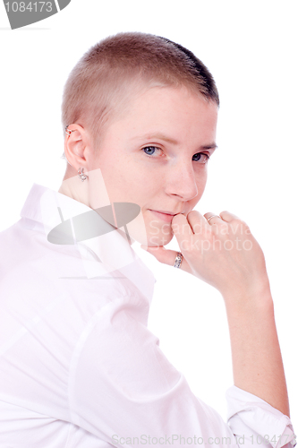 Image of woman with short hair