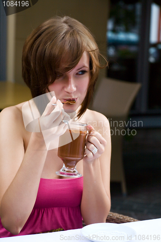 Image of Woman with hot chocolate
