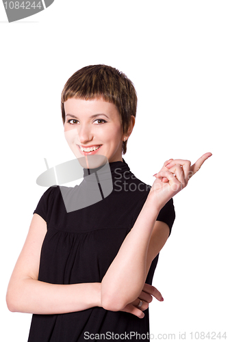 Image of woman pointing