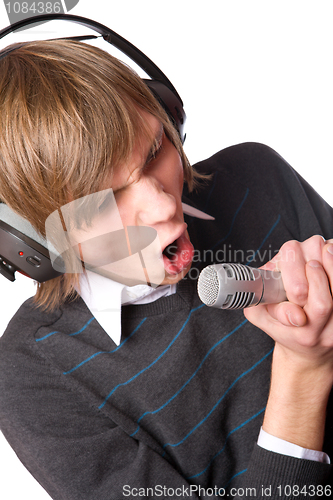 Image of Young man singing