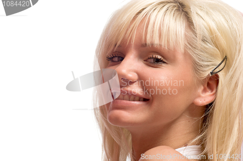 Image of beautiful cheerful woman