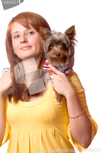 Image of Woman holding terrier